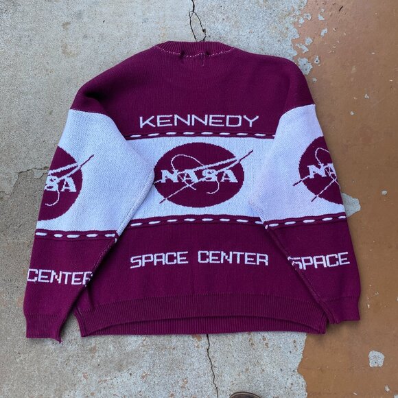 Vintage NASA Kennedy Space Center Knit Sweater Men's Size XL Cotton Blend - Picture 2 of 11